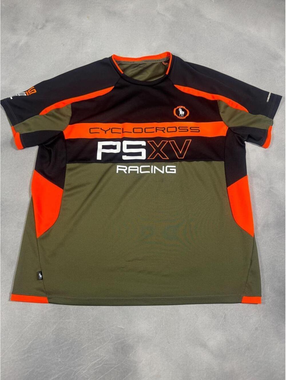Polo Ralph Lauren PSXV Racing Cyclocross Performance Jersey Shirt Black Orange